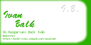 ivan balk business card