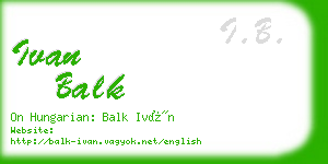 ivan balk business card